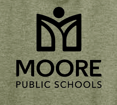 Moore Public Schools "Logo" Tri-blend L/S Hooded Tee (Military green frost)