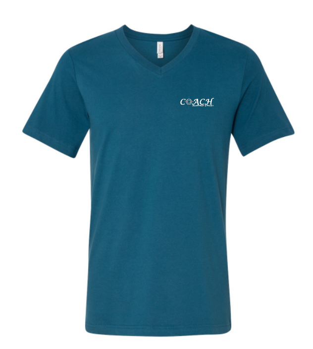 COACH Staff BellaCanvas S/S V-neck T-shirt (teal)