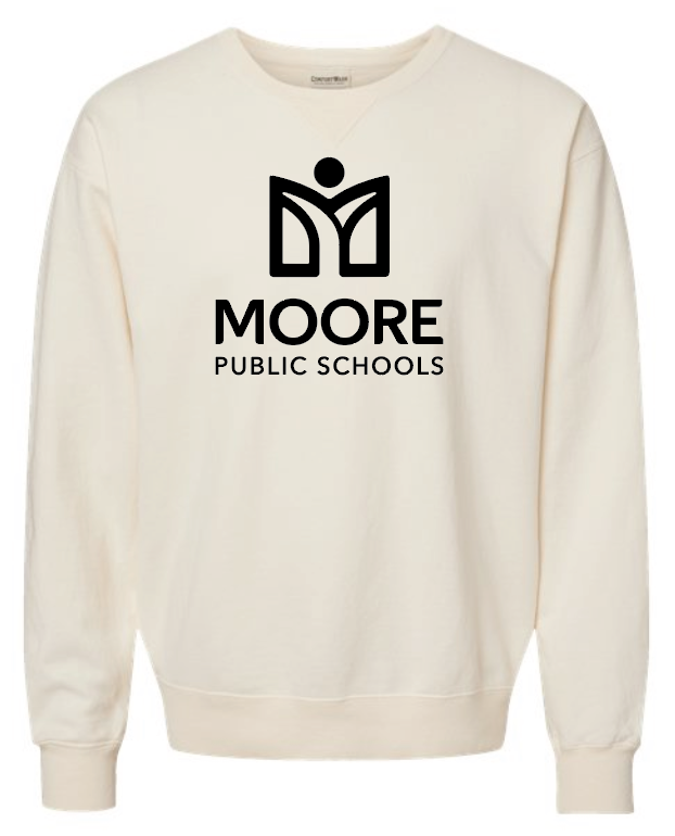 Moore Public Schools "Logo" Comfort Washed Crewneck Sweatshirt (ivory)