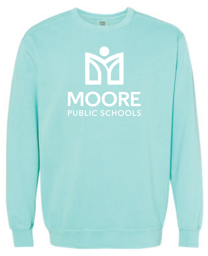 Moore Public Schools "Logo" Comfort Colors Crewneck Sweatshirt (mint)