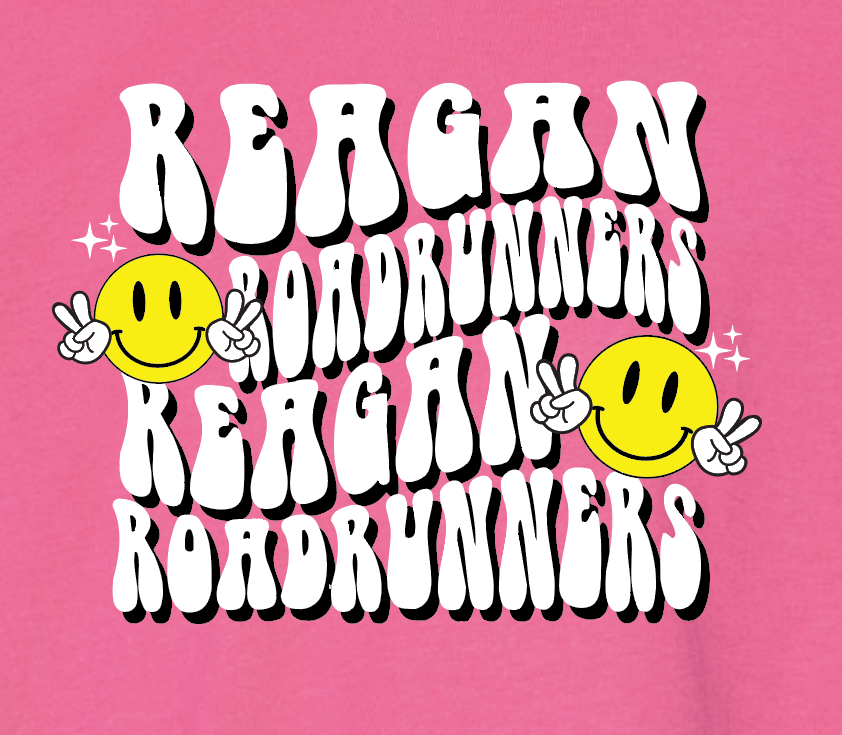 Reagan "Happy Face" Design S/S T-shirt (pink)
