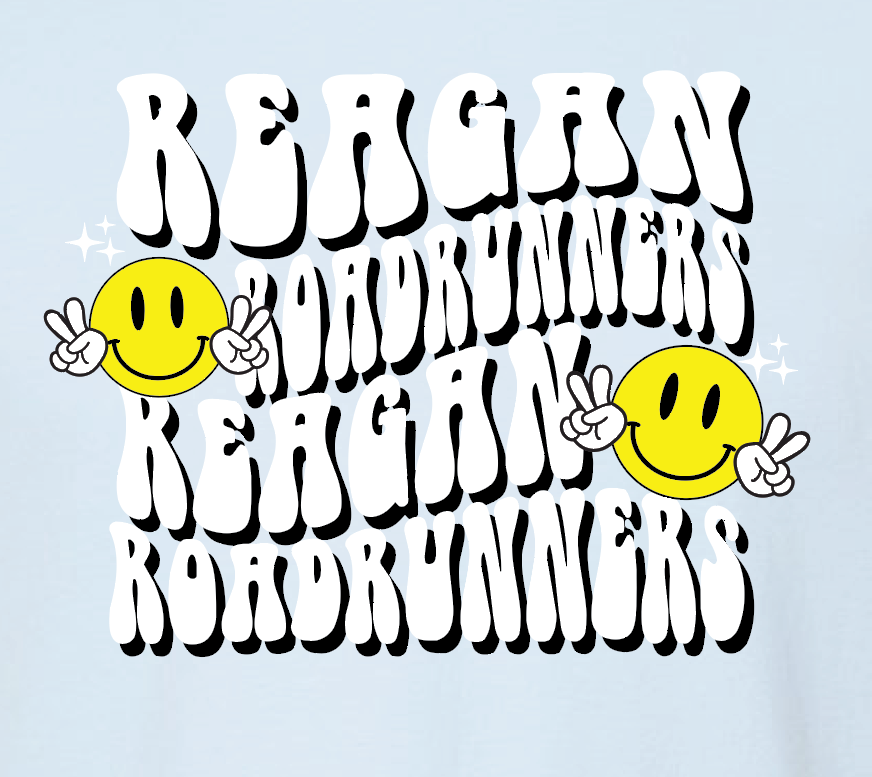 Reagan "Happy Face" Design S/S T-shirt (lt blue)