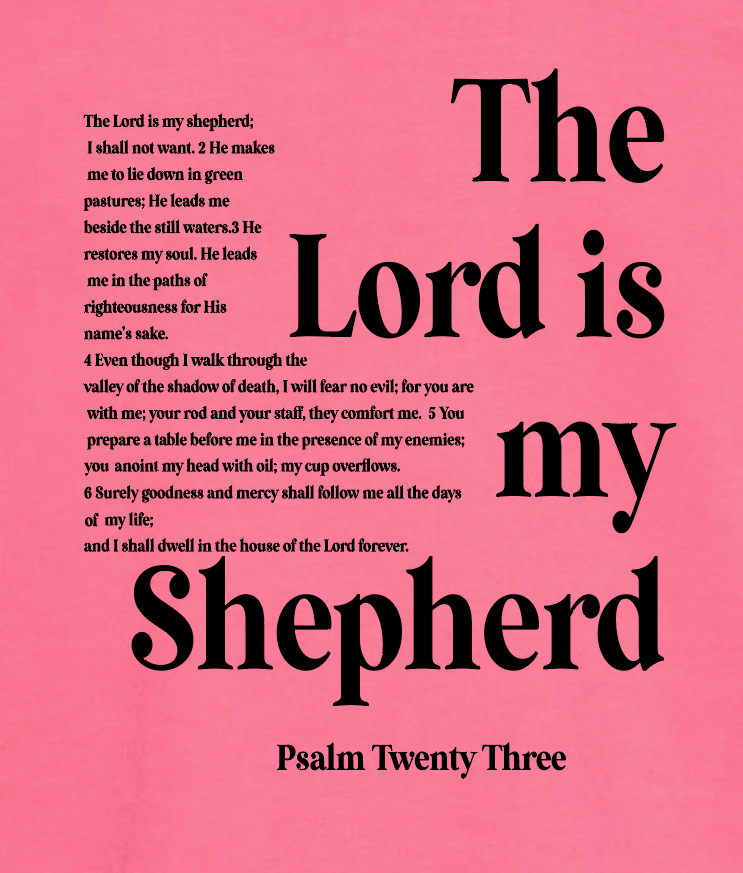 St. Andrews "Psalm 23" Design Comfort Colors S/S T-shirt (watermelon)(youth)