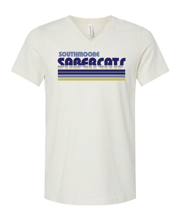 Southmoore PTSA "Retro Stripe" Design S/S V-neck T-shirt (natural)