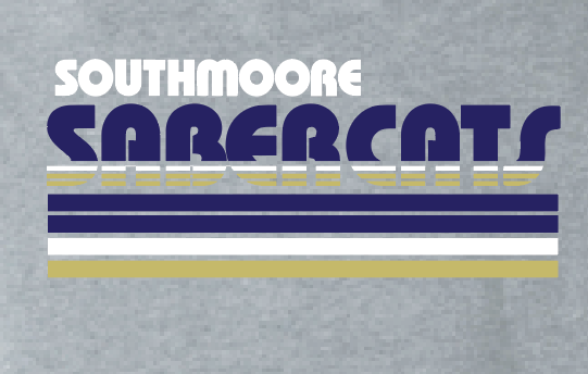 Southmoore PTSA "Retro Stripe" Design Crewneck Sweatshirt (heather)