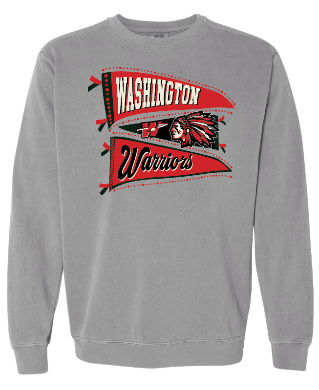 Washington (OK) Elementary "Pennants" Design Comfort Colors Sweatshirt