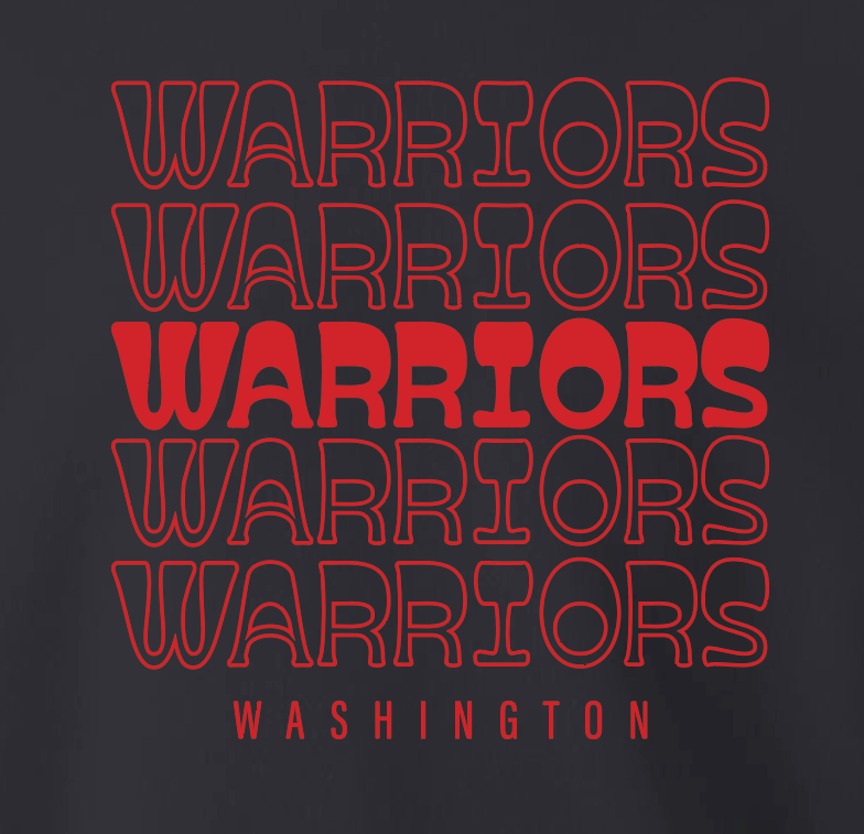 Washington (OK) Elementary "Warriors Stack" Design Crewneck Sweatshirt (black)