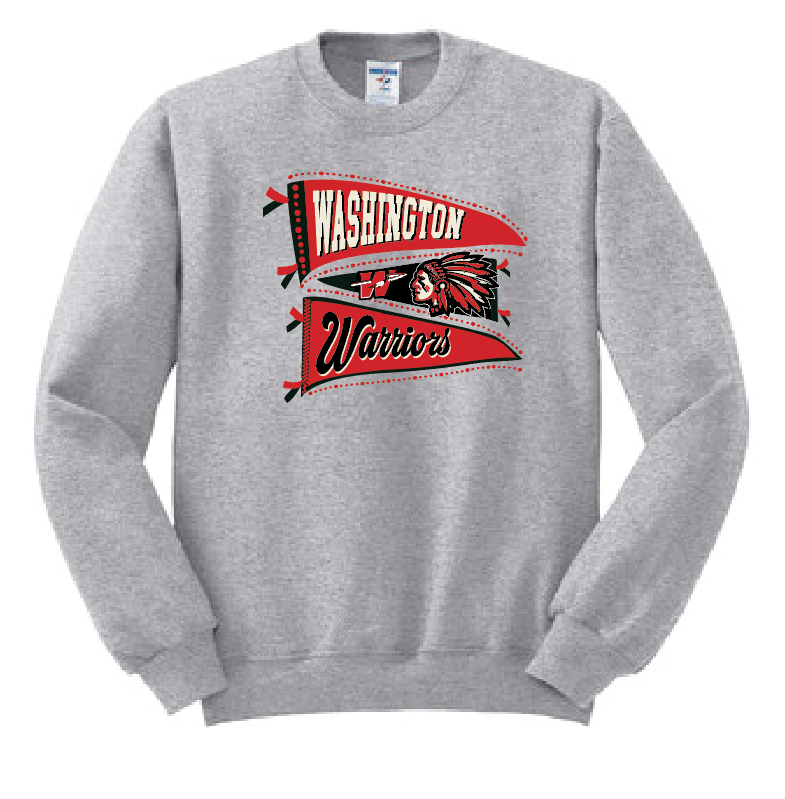 Washington (OK) Elementary "Pennants" Design Crewneck Sweatshirt
