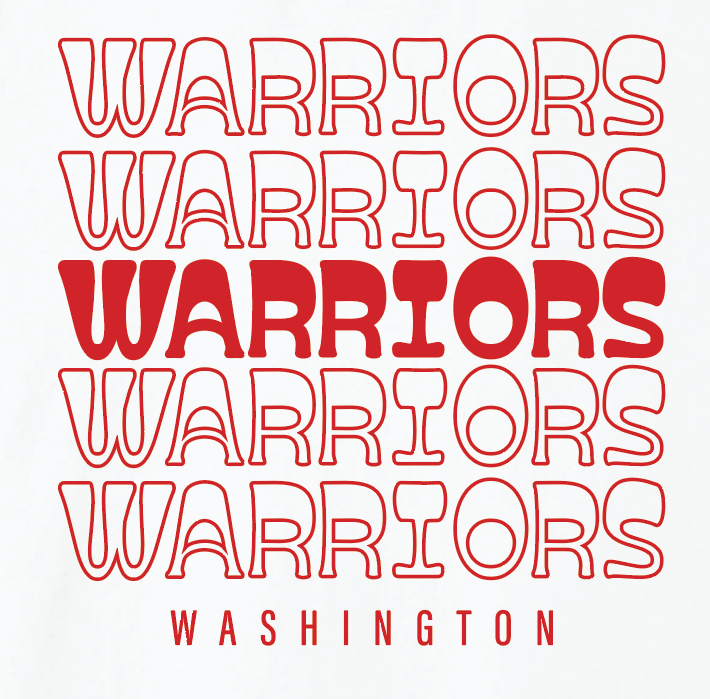 Washington (OK) Elementary "Warriors Stack" Design Gildan L/S T-shirt (white)