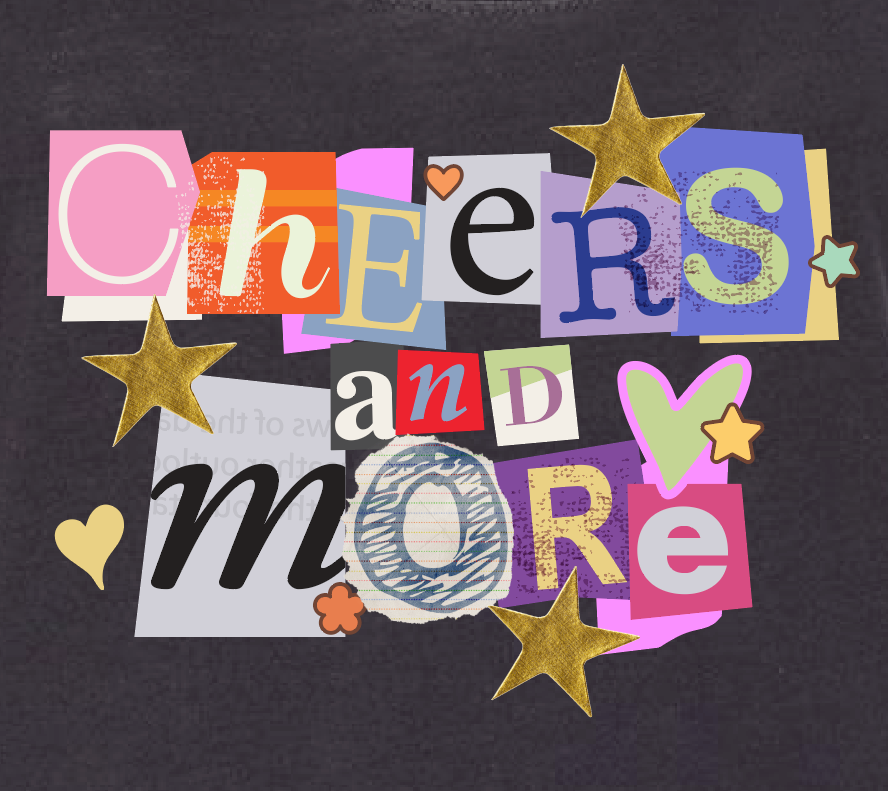 Cheers and More "Funky Letters" Design Women's Racerback Tank