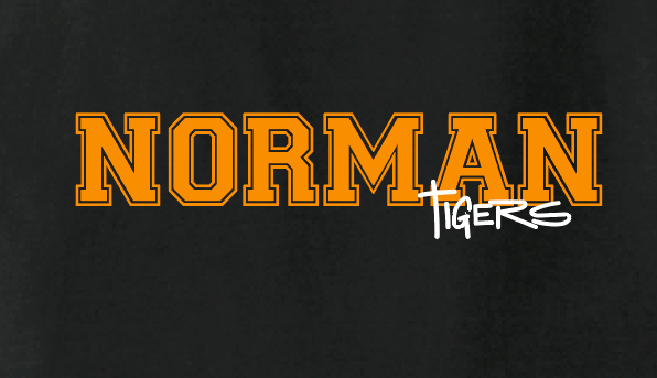 NHS Baseball "Simple Straight" Design Hooded Sweatshirt (black)