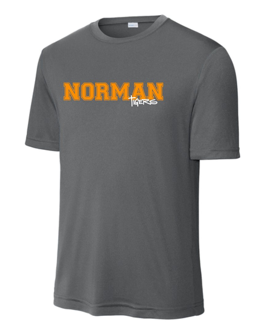 NHS Baseball "Simple Straight" Design S/S Moisture Wicking T-shirt (grey)