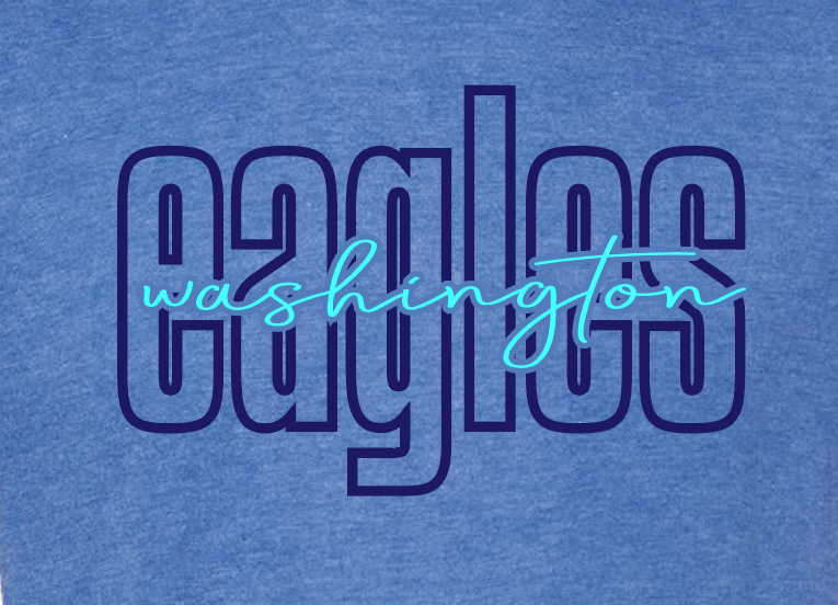 Washington Eagles "Simple Script" Design S/S T-shirt
