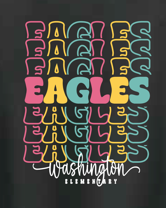 Washington Eagles "Colorful Stack" Design S/S T-shirt