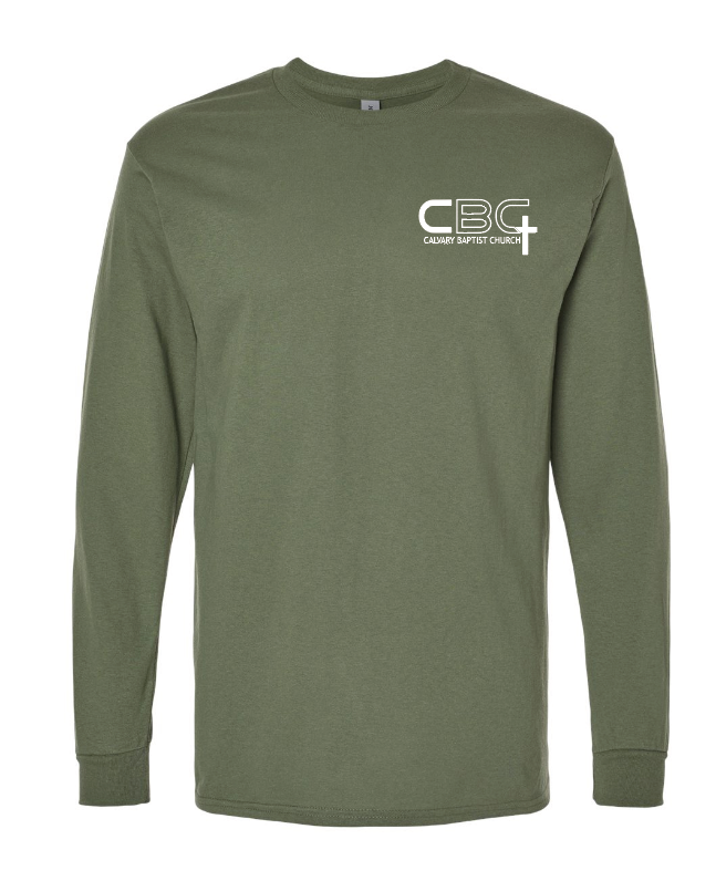 Calvary Baptist Church Gildan L/S T-shirt (mil green)
