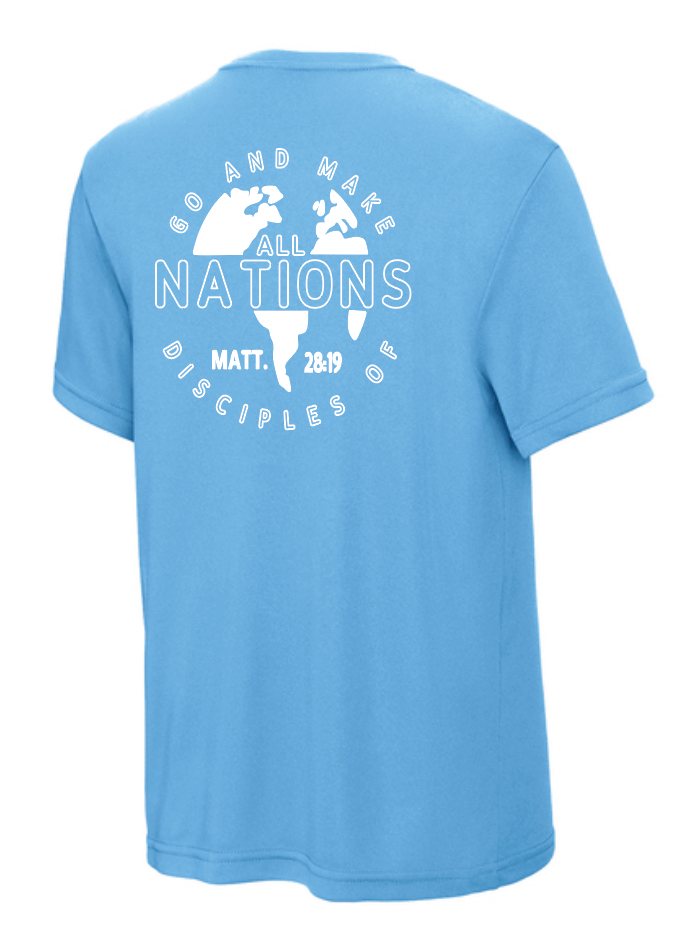 Calvary Baptist Church Moisture Wicking S/S T-shirt (carolina blue)