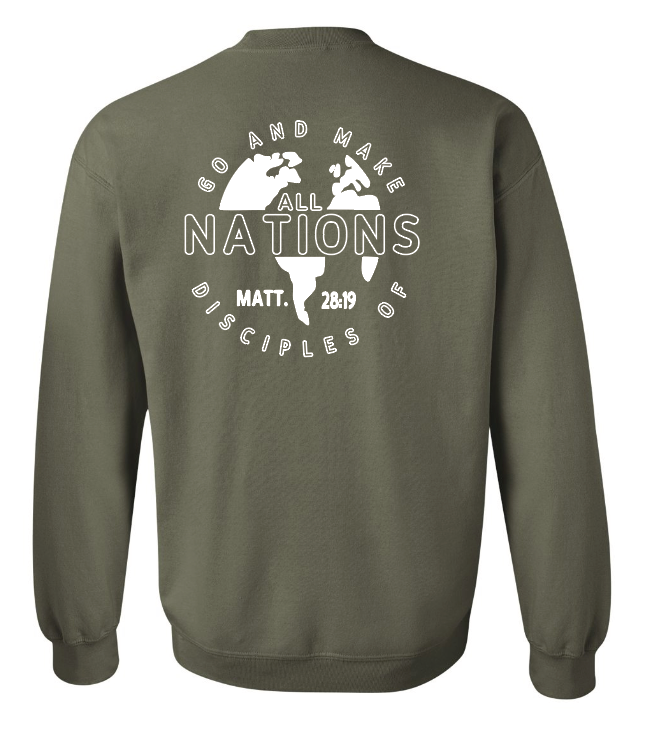 Calvary Baptist Church Gildan Crewneck Sweatshirt (military green)