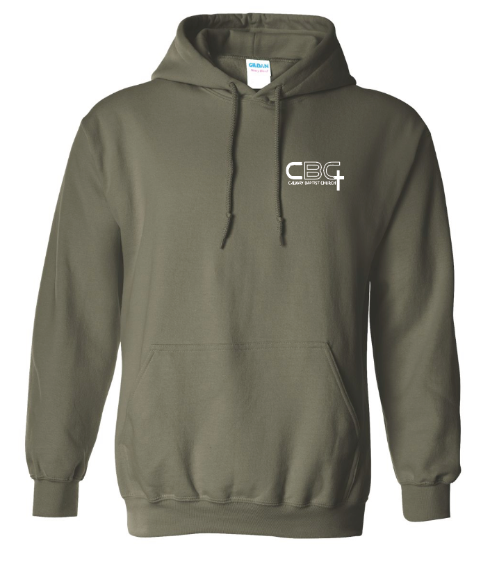 Calvary Baptist Church Gildan Hooded Sweatshirt (military green)
