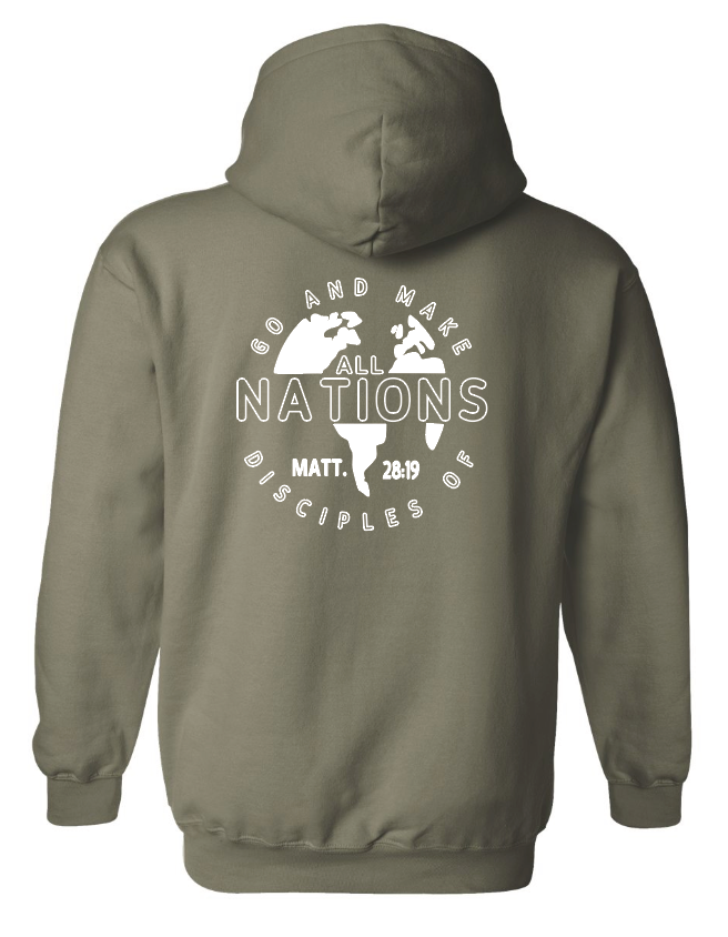 Calvary Baptist Church Gildan Hooded Sweatshirt (military green)