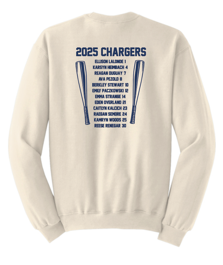 Heritage Hall Softball Jerzees Crewneck Sweatshirt (with roster)