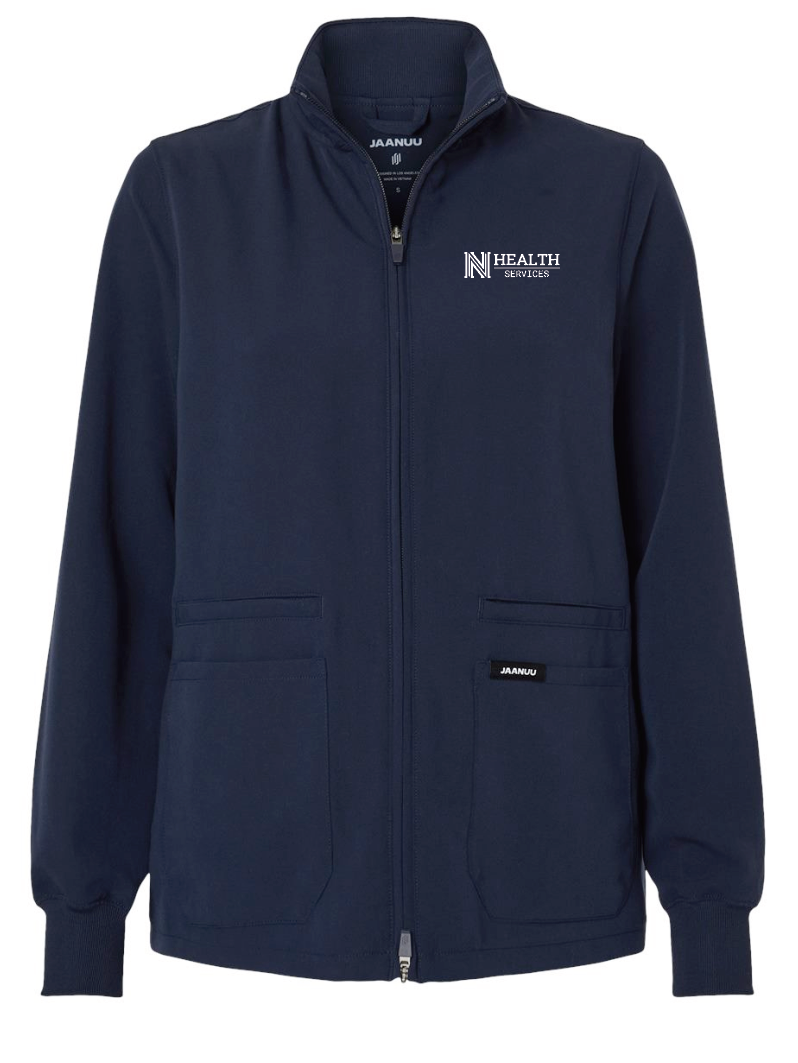 NPS Health Services "Logo" Design Women's Full-Zip Scrub Jacket (navy)