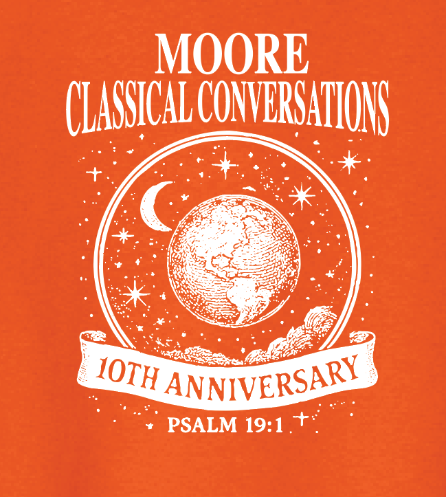 Moore Classical Conversations "10th Anniversary" Design S/S T-shirt (orange)