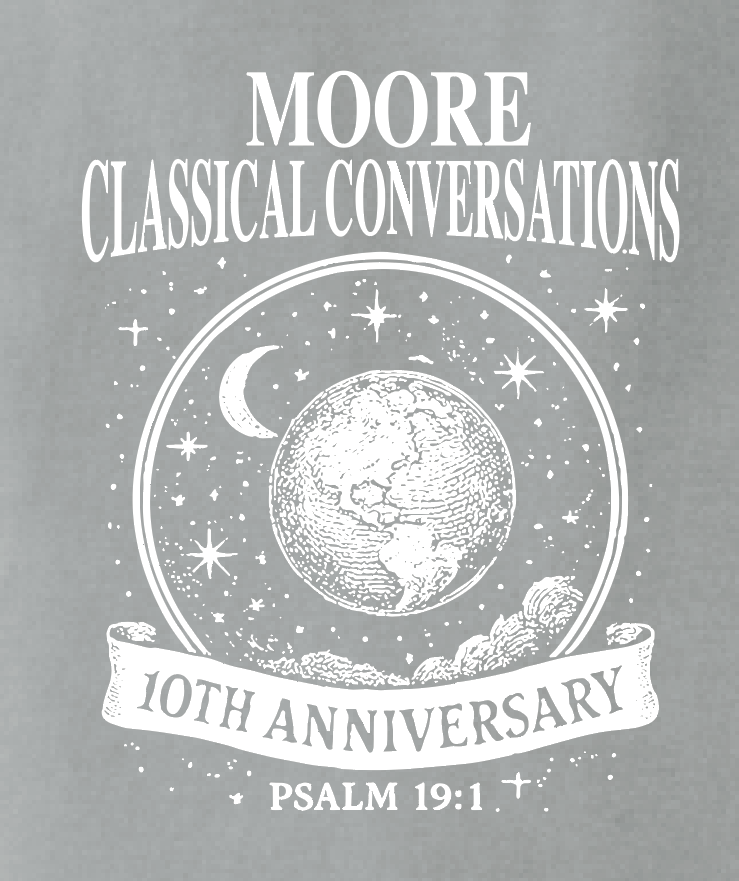 Moore Classical Conversations "10th Anniversary" Design Comfort Colors S/S T-shirt (granite)