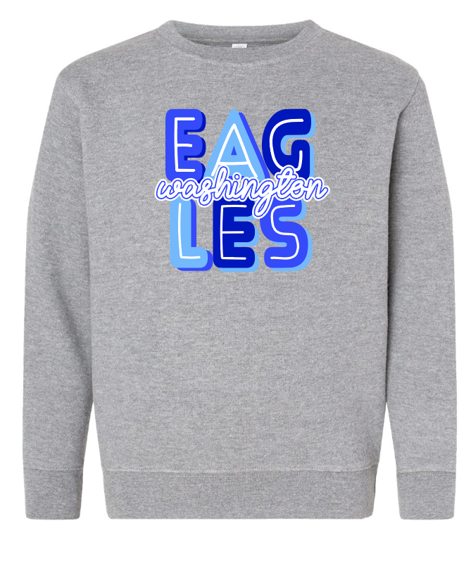 Washington Eagles "Eagles" Design Crewneck Sweatshirt (heather)