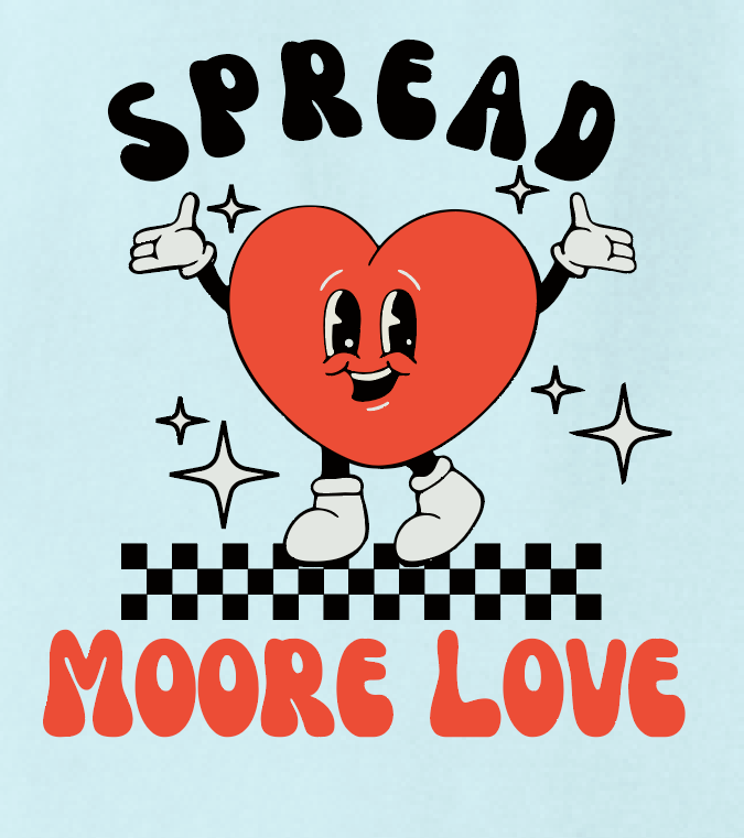HWJH Moore Love "Happy Heart Cartoon" Design Comfort Colors S/S T-shirt (chambray)