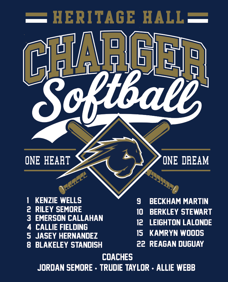Heritage Hall Softball "Design #1~with Roster" S/S BellaCanvas T-shirt