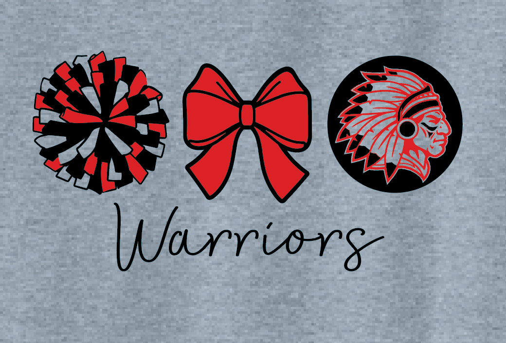 Robin Hill Cheer "Pom/Bow" Design S/S T-shirt