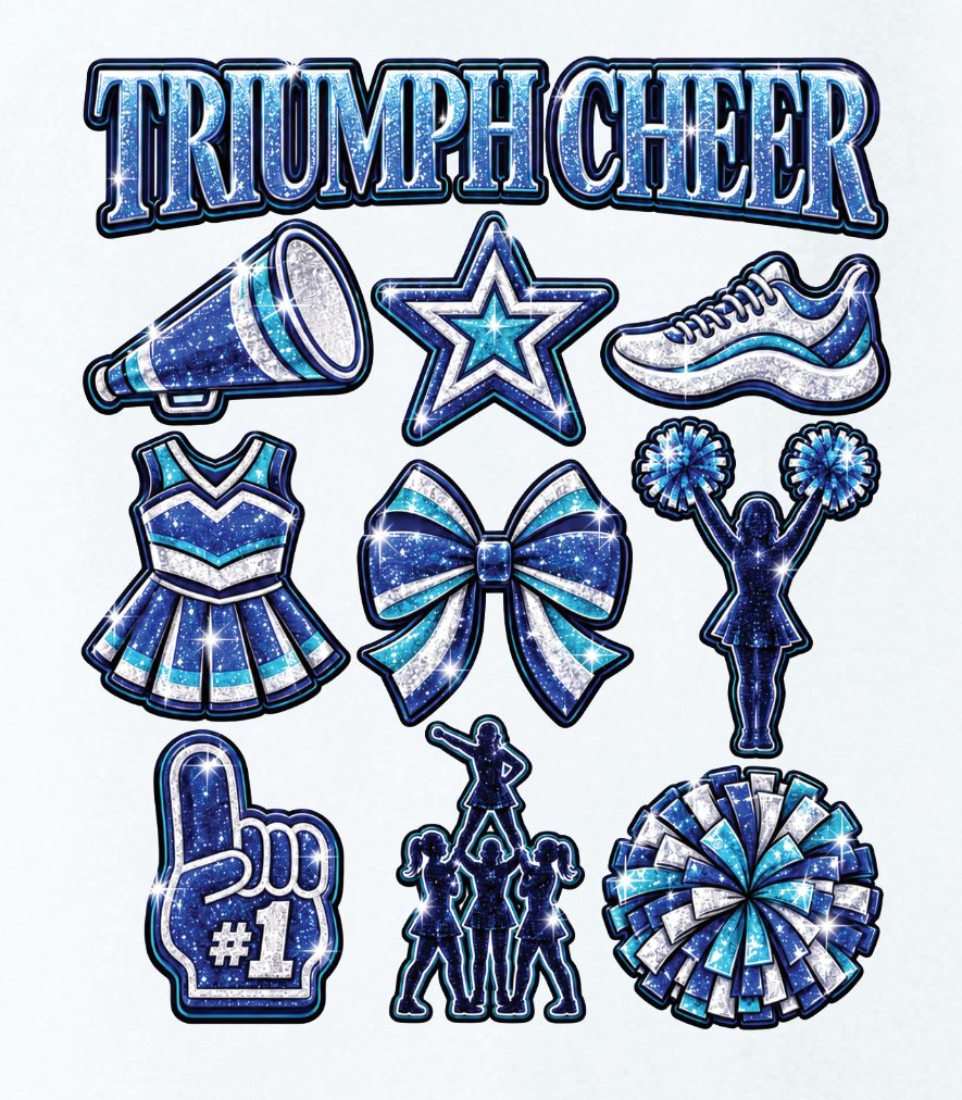 Triumph Cheer "Bling" Design Hooded Sweatshirt (white)