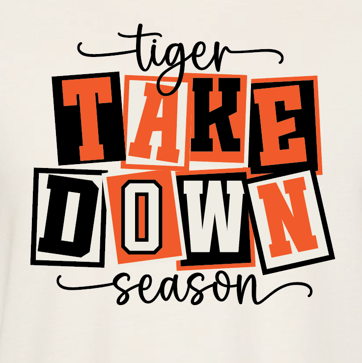NHS Wrestling "Take Down Season" Design Hooded Sweatshirt