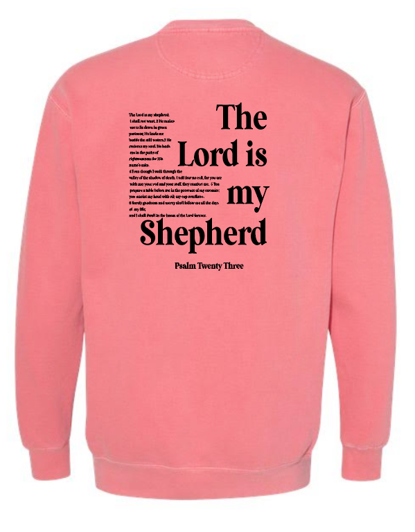 St. Andrews "Psalm 23" Design Comfort Colors Sweatshirt(watermelon)(adult)