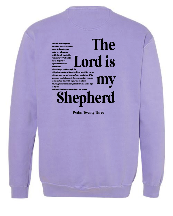 St. Andrews "Psalm 23" Design Comfort Colors Sweatshirt(violet)(adult)