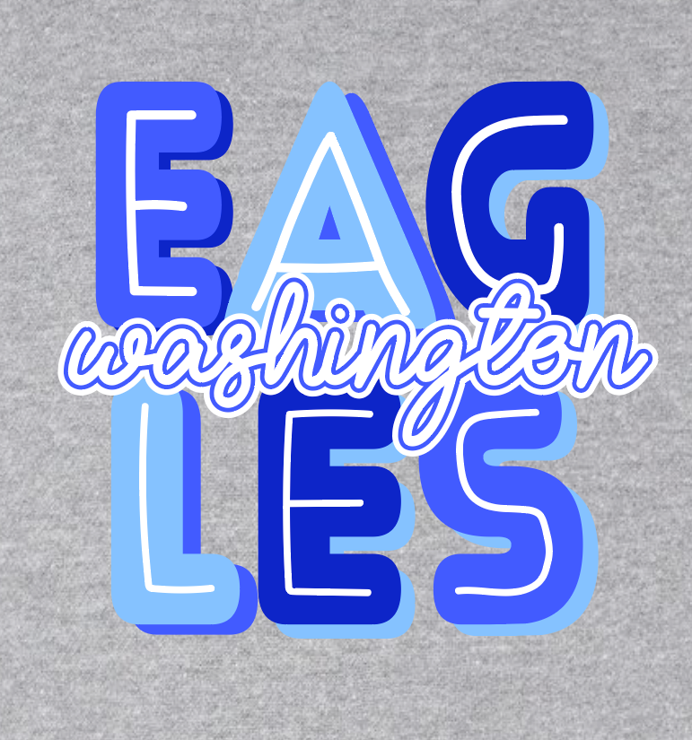 Washington Eagles "Eagles" Design Crewneck Sweatshirt (heather)