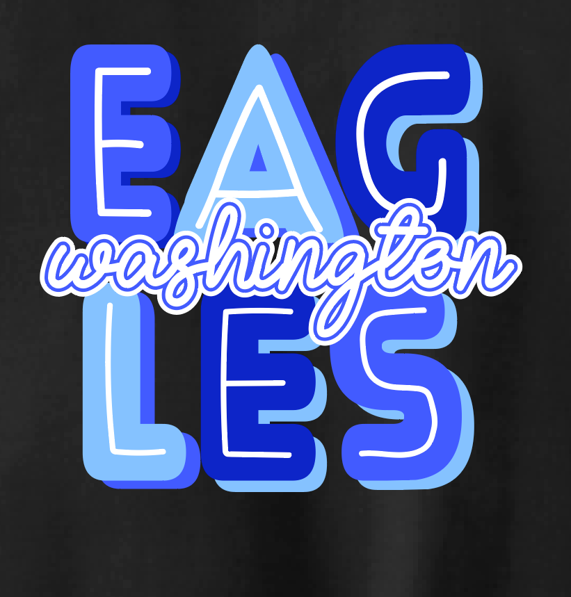 Washington Eagles "Eagles" Design Crewneck Sweatshirt (black)