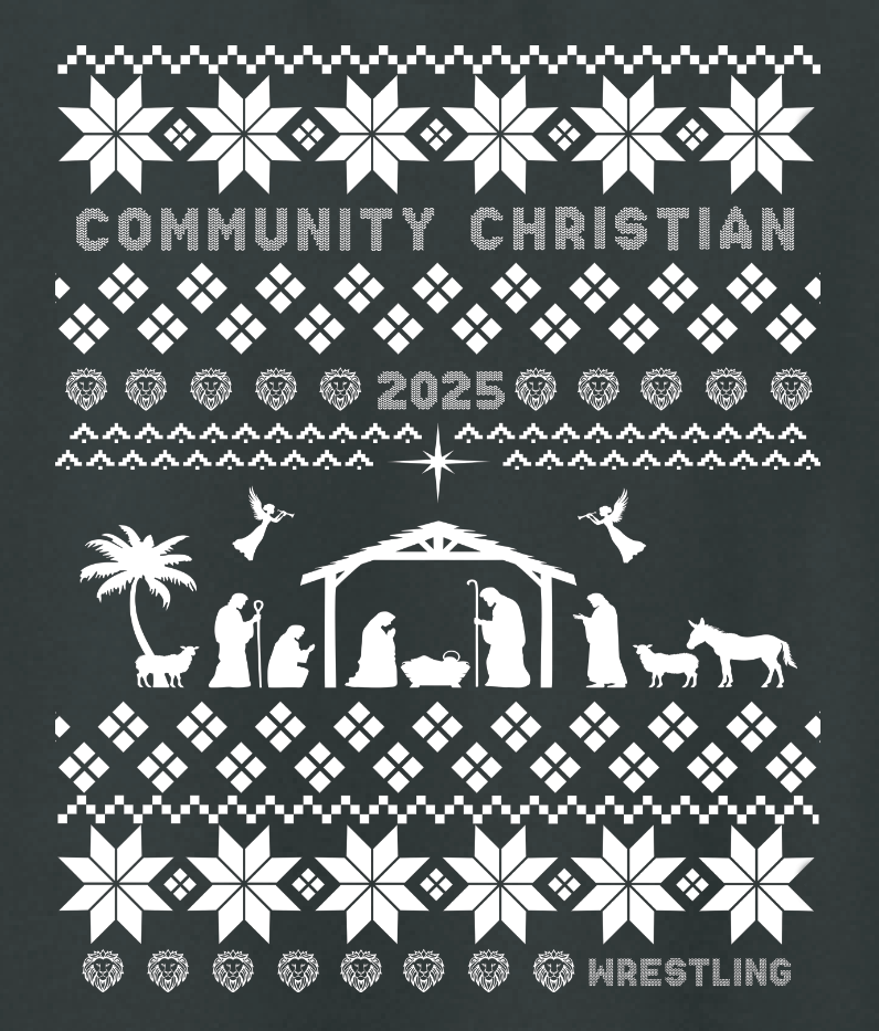 CCS Wrestling Christmas Sweater Design L/S T-shirt (black)