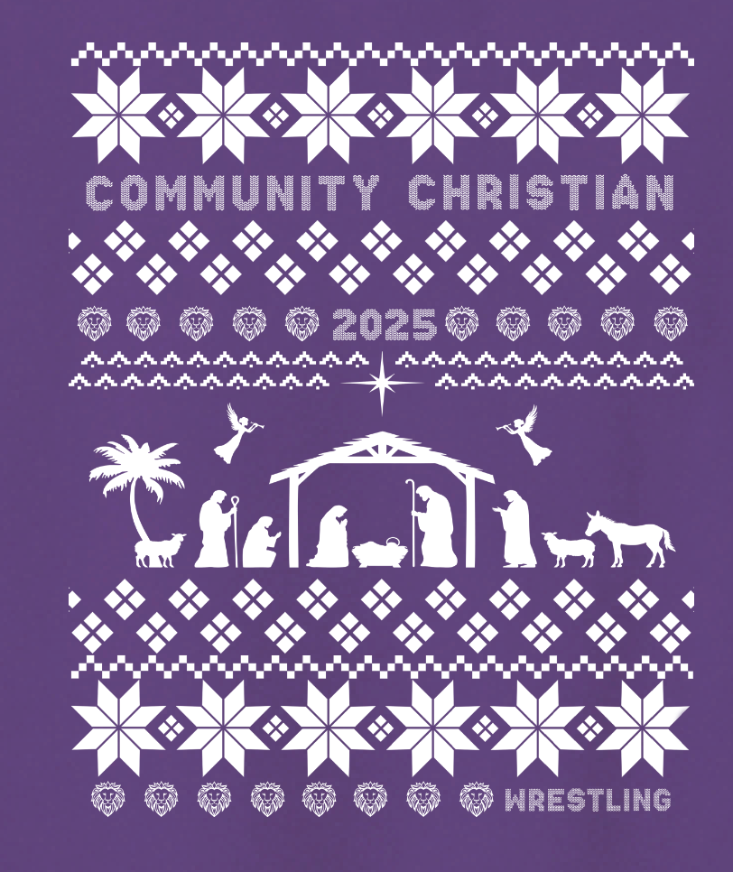 CCS Wrestling Christmas Sweater Design Crewneck Sweatshirt (purple)