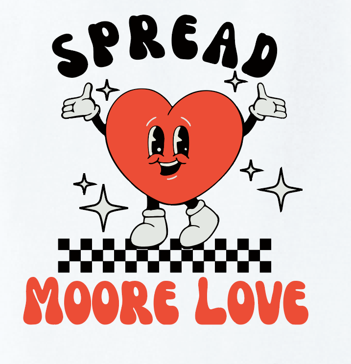 HWJH Moore Love "Happy Heart Cartoon" Design Comfort Colors S/S T-shirt (white)