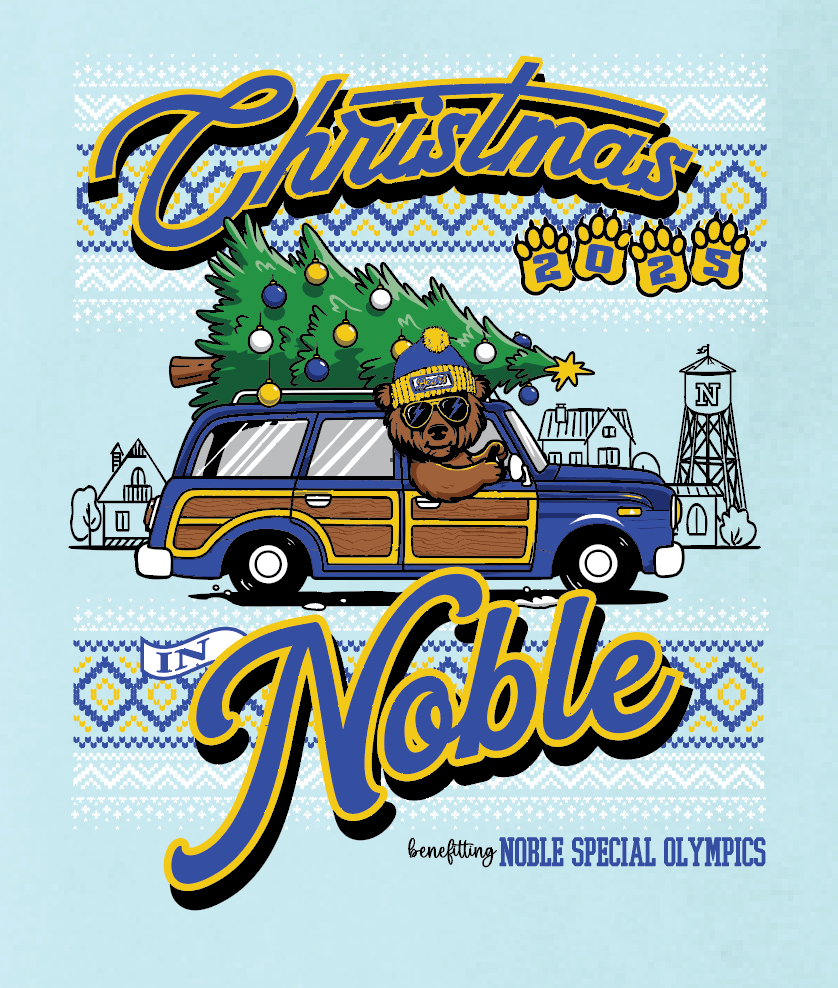 Noble Special Olympics "Christmas" Design Comfort Colors L/S T-shirt (chambray)