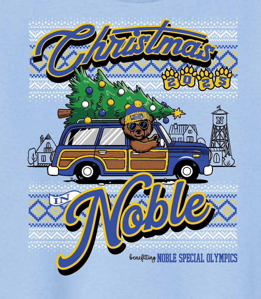 Noble Special Olympics "Christmas" Design Gildan S/S T-shirt (blue)