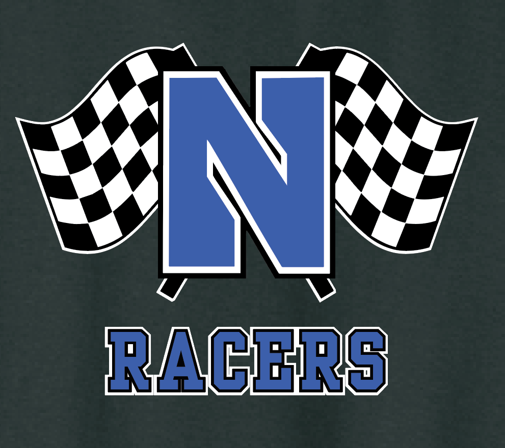 Newcastle Middle School "Racer Flags" Gildan Crewneck Sweatshirt (black)