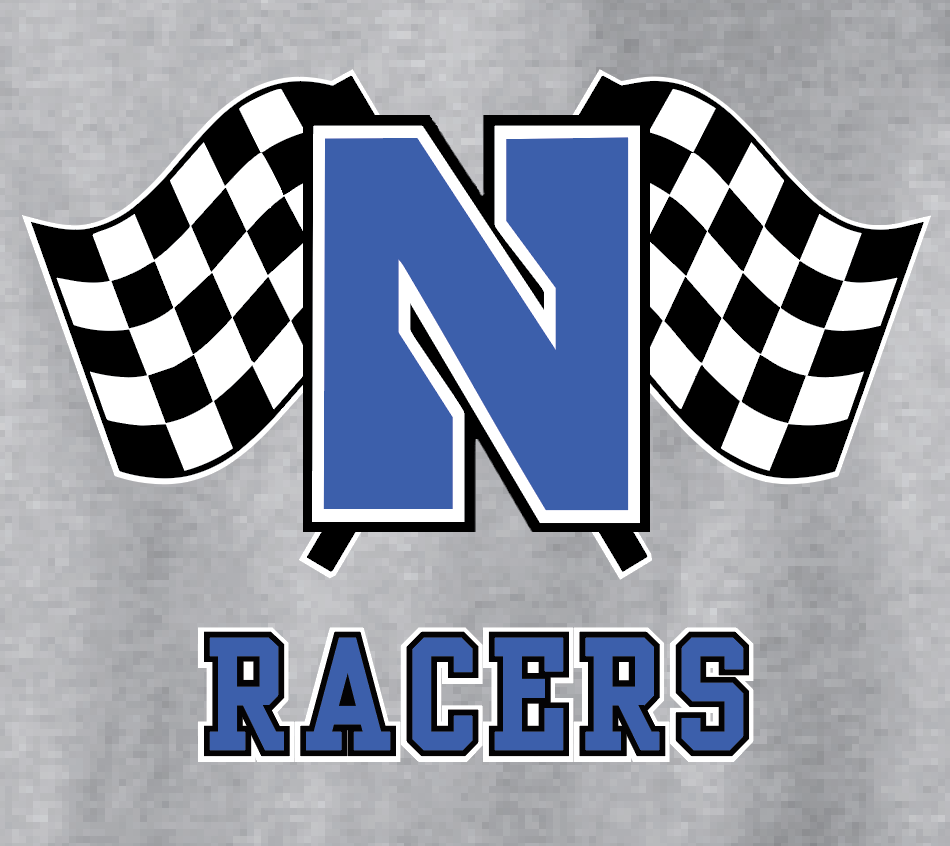 Newcastle Middle School "Racer Flags" Gildan Crewneck Sweatshirt (heather)