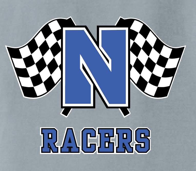 Newcastle Middle School "Racer Flags" Comfort Colors Crewneck Sweatshirt (granite)