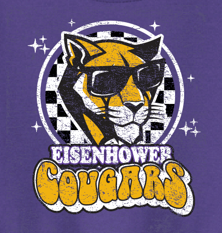 Eisenhower "Cougar" Design Crewneck Sweatshirt (purple)