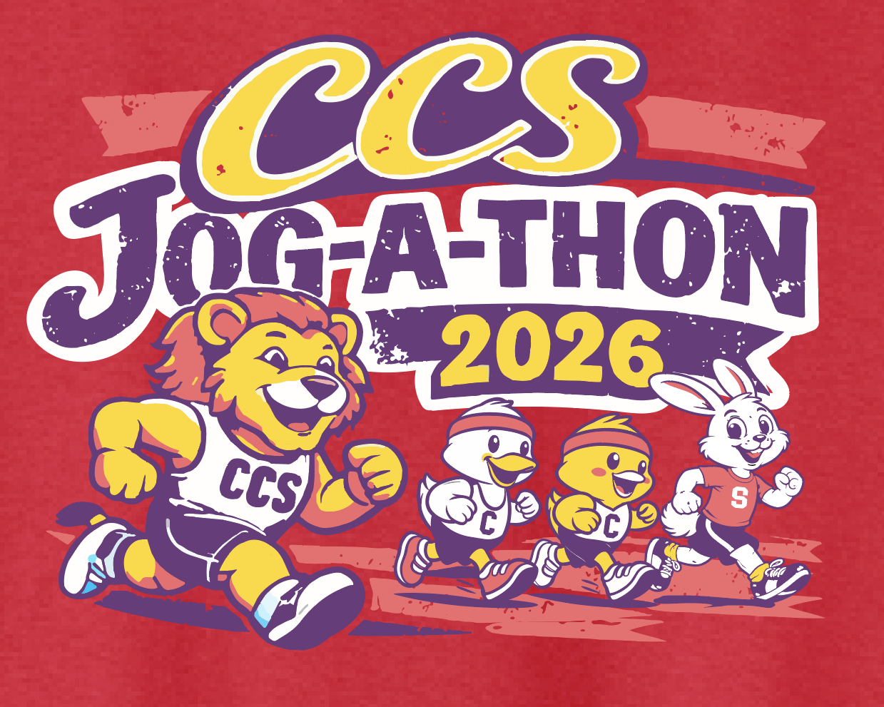 CCS PTSF Jog-a-thon "Lion" Design S/S T-shirt (red)