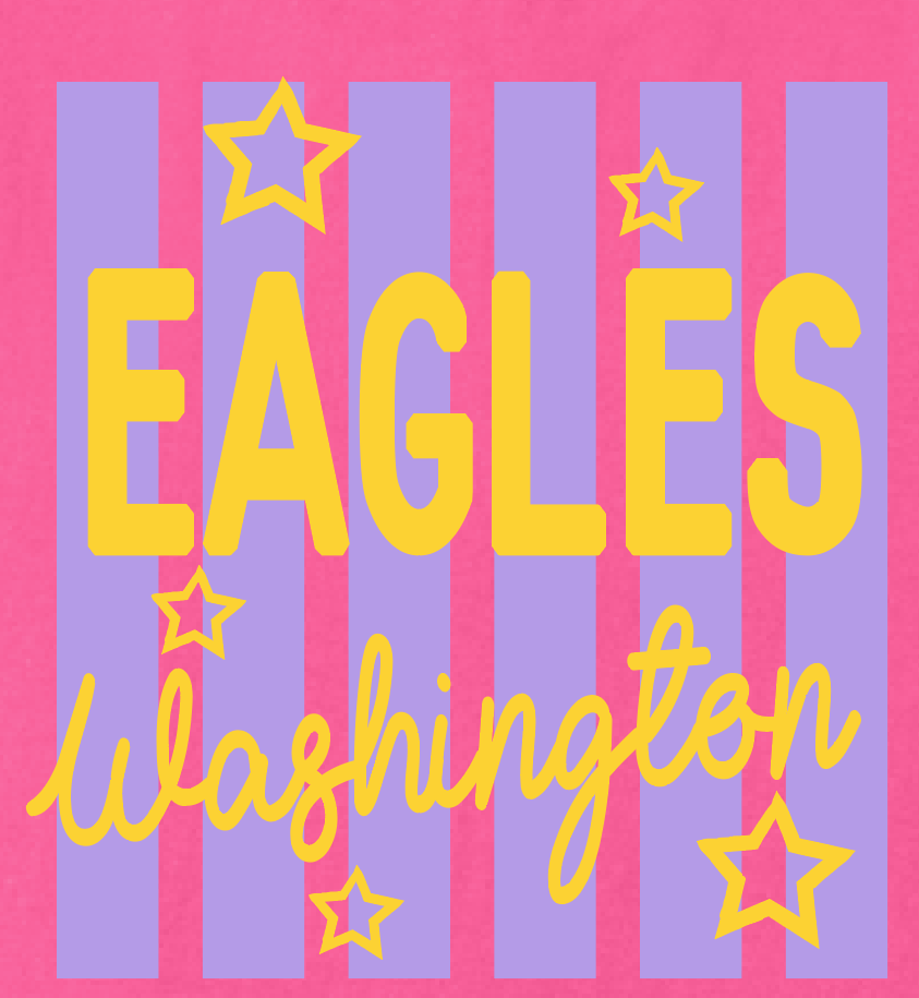 Washington Eagles "Stripes" Design Comfort Colors S/S T-shirt (pink)