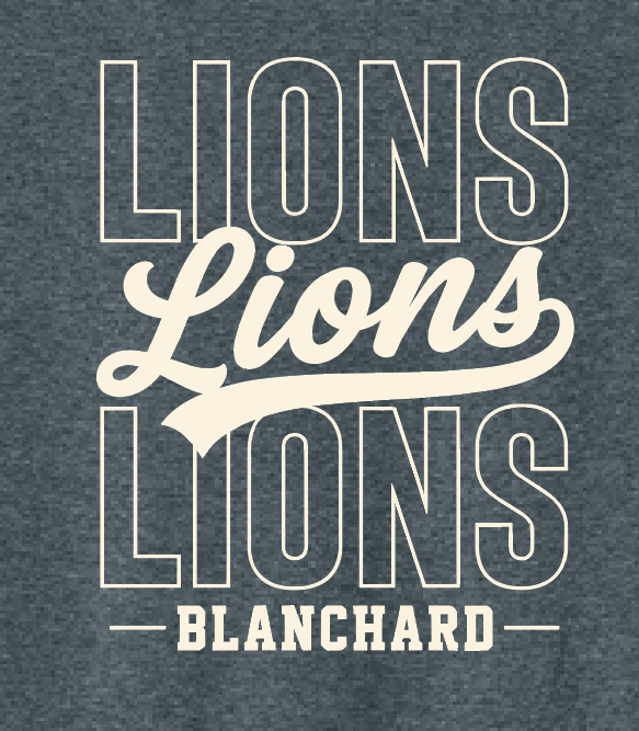 Blanchard PTO "Stack Script" Design Gildan L/S T-shirt (drk heather)