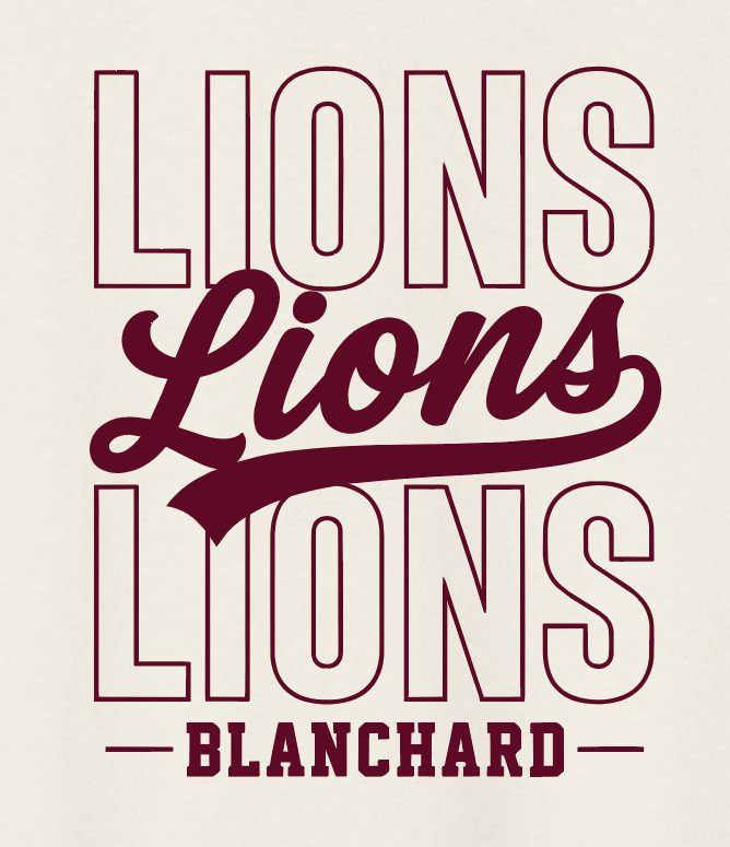 Blanchard PTO "Stack Script" Design Gildan L/S T-shirt (natural)